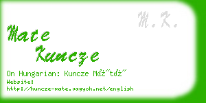 mate kuncze business card